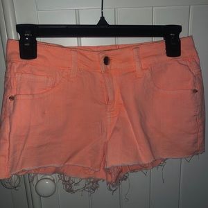 Forever 21 peach denim shorts